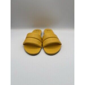 Beek Anthropologie Sandals Women Yellow Sugarbird Leather Slide Shoes Size 9 New